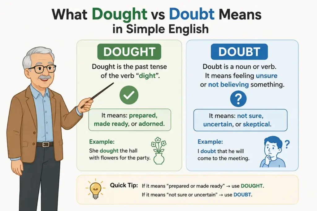 What Dought vs Doubt Means in Simple English