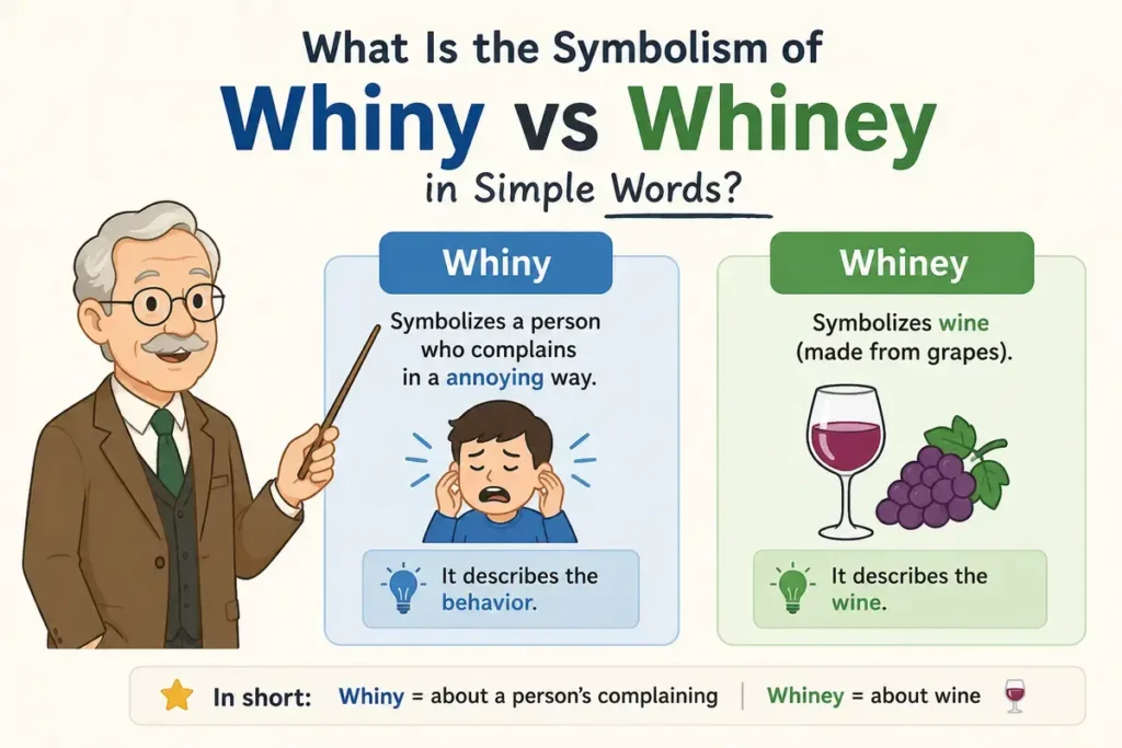 What Is the Symbolism of Whiny vs Whiney in Simple Words?