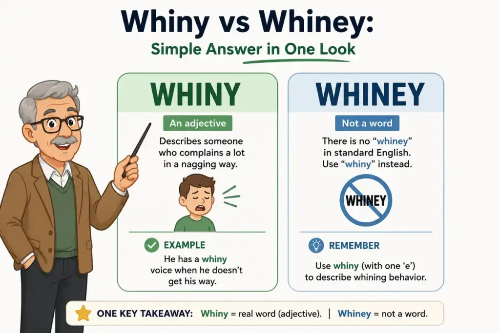 Whiny vs Whiney: Simple Answer in One Look