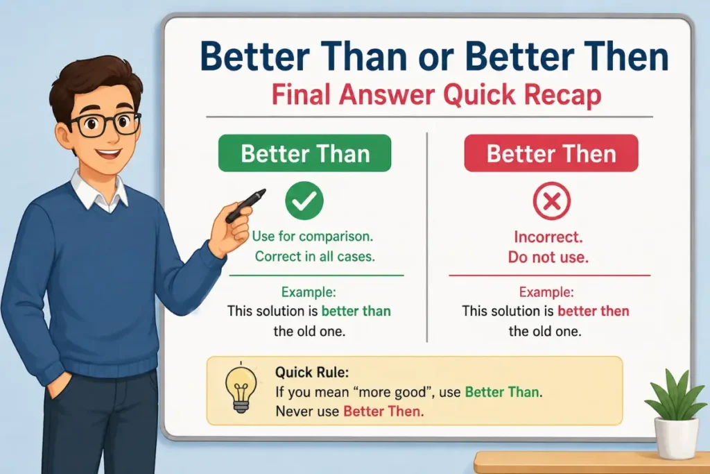Better Than or Better Then Final Answer Quick Recap