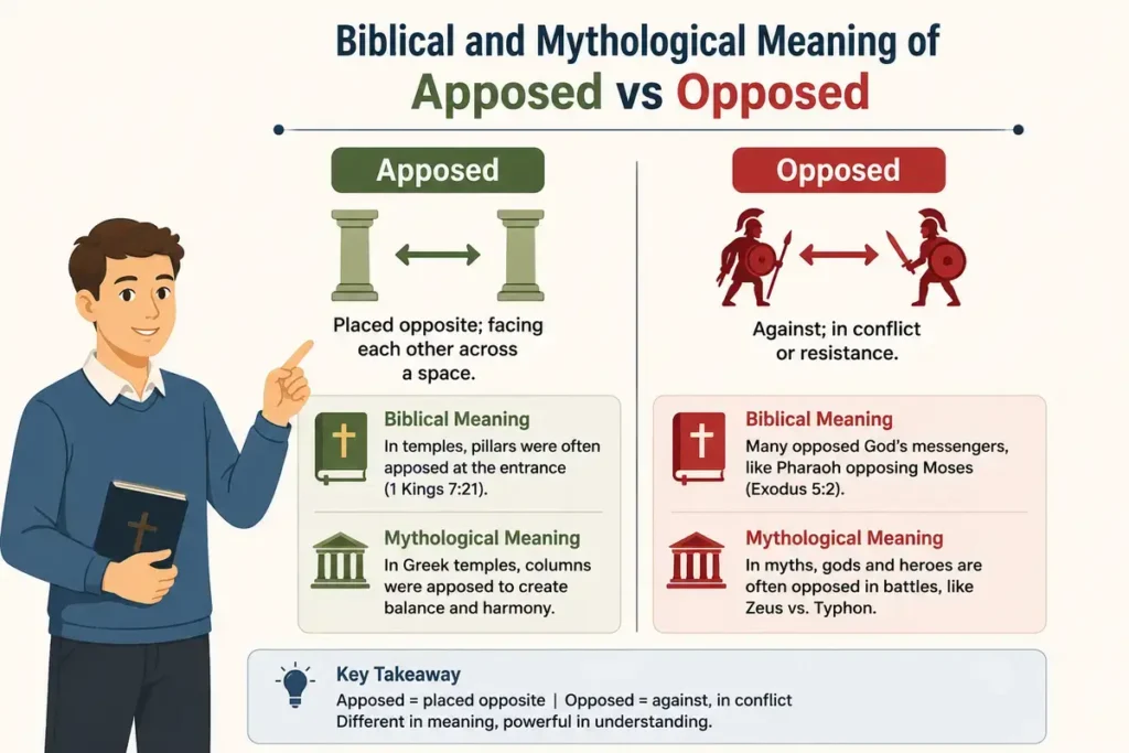 Biblical and Mythological Meaning of Apposed vs Opposed