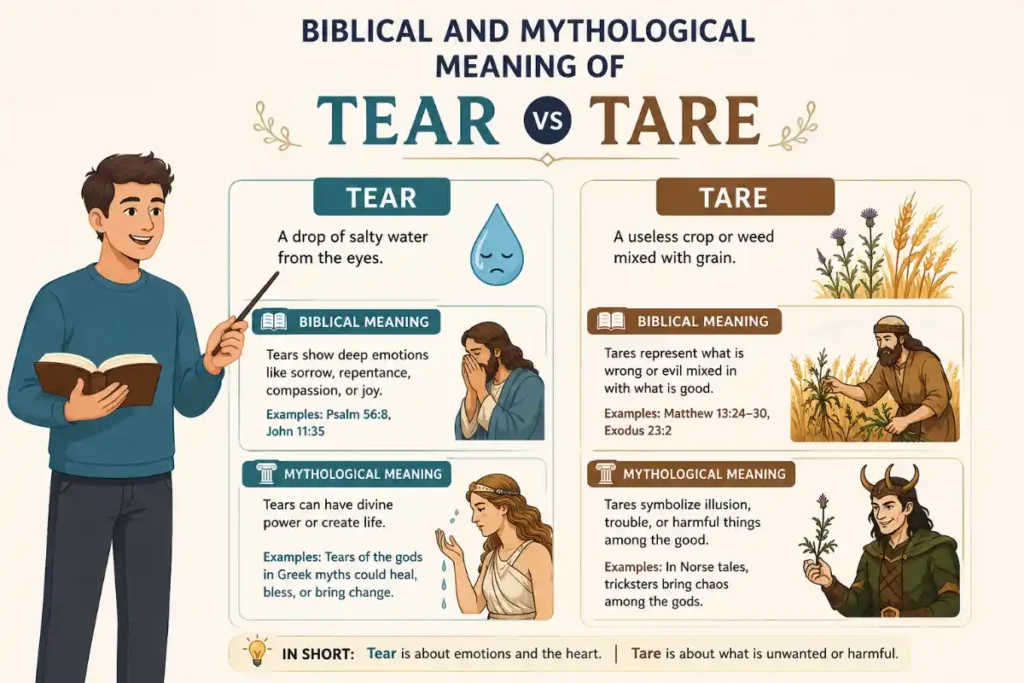 Biblical and Mythological Meaning of Tear vs Tare