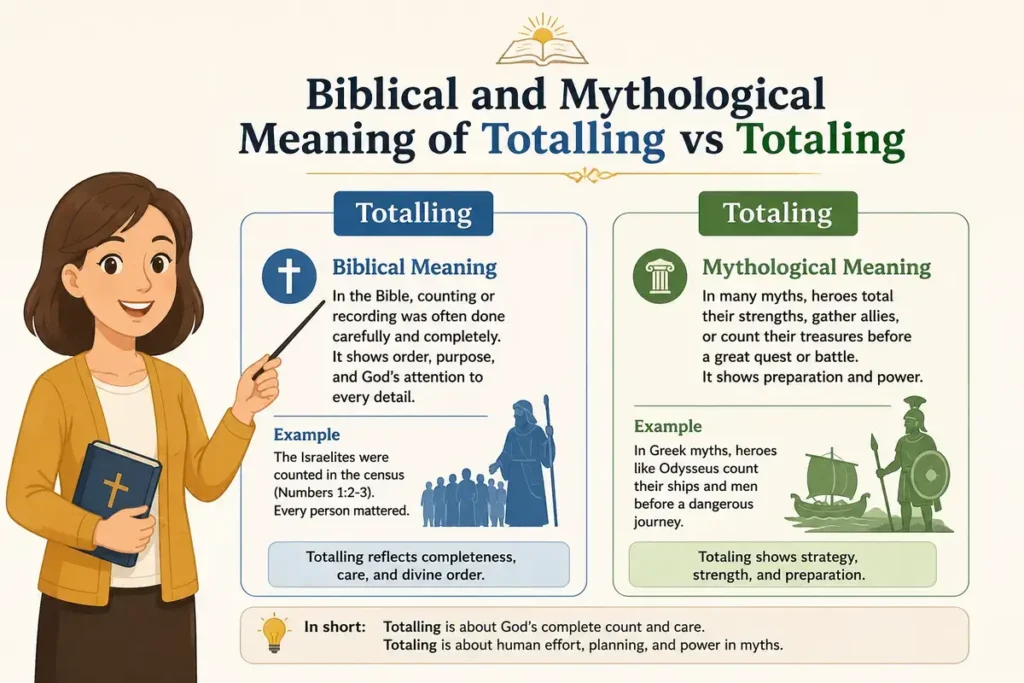 Biblical and Mythological Meaning of Totalling vs Totaling