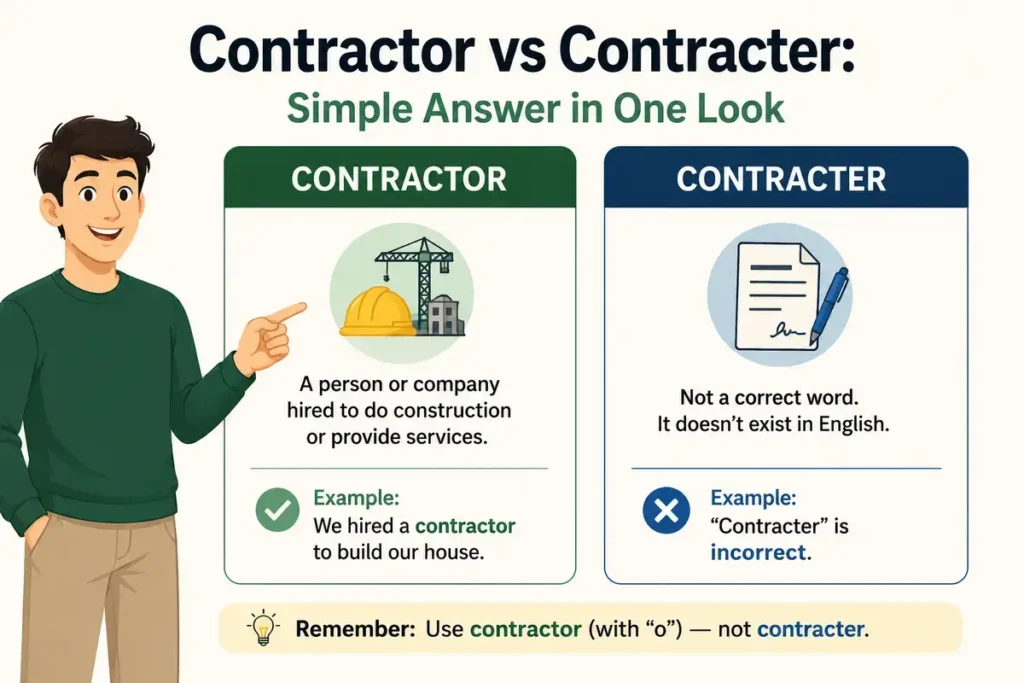 Contractor vs Contracter: Simple Answer in One Look