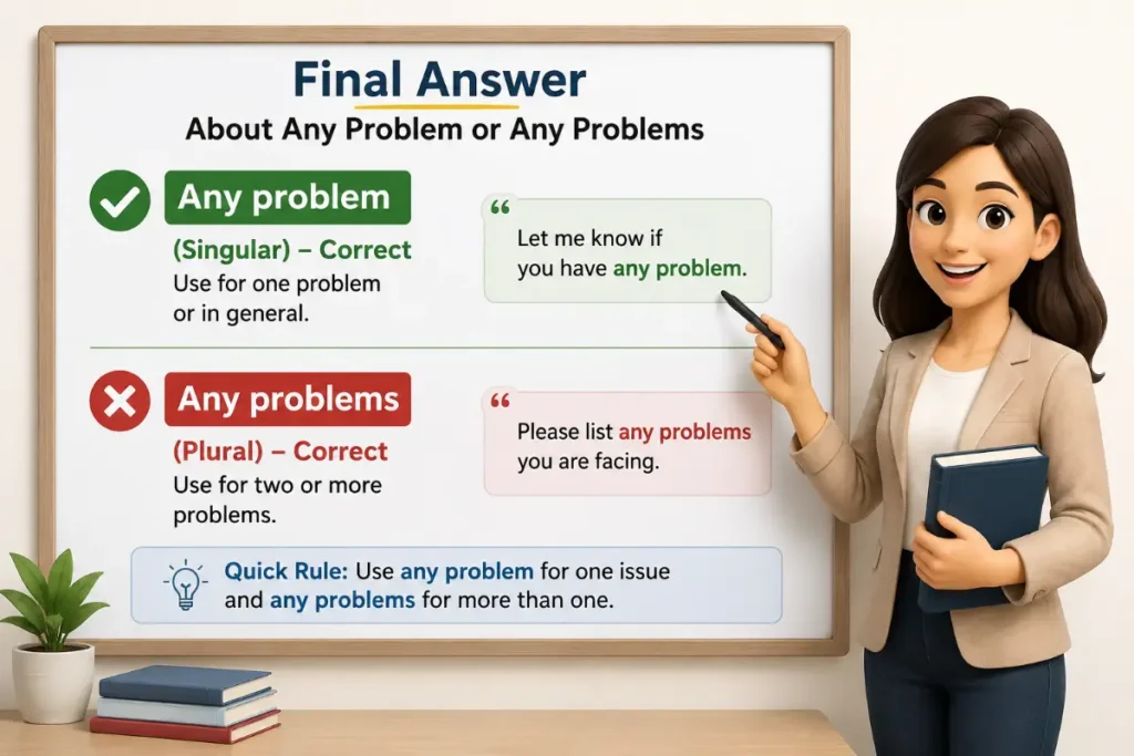 Final Answer About Any Problem or Any Problems
