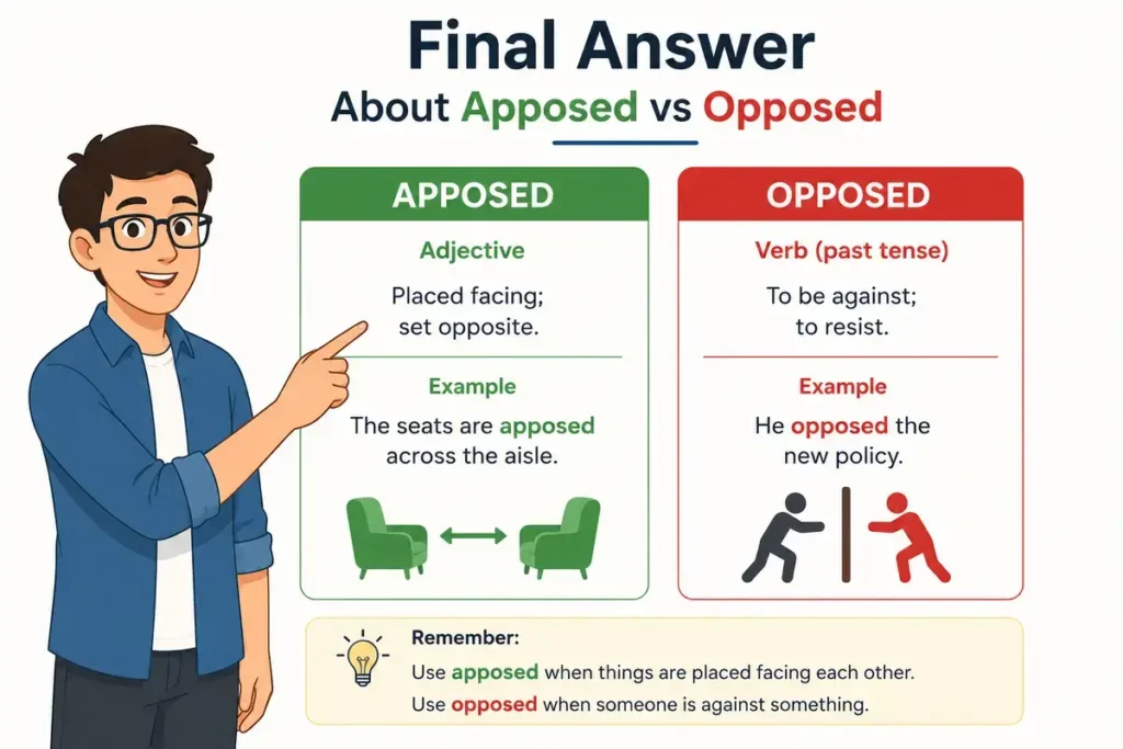 Final Answer About Apposed vs Opposed
