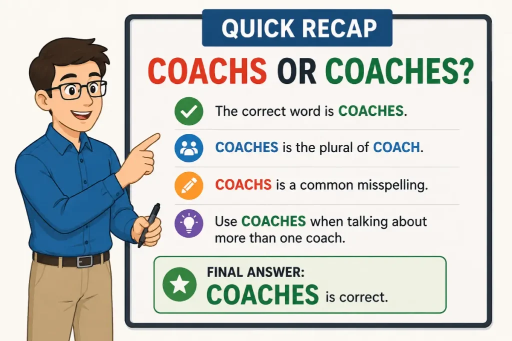 Final Answer About Coachs Or Coaches Quick Recap.