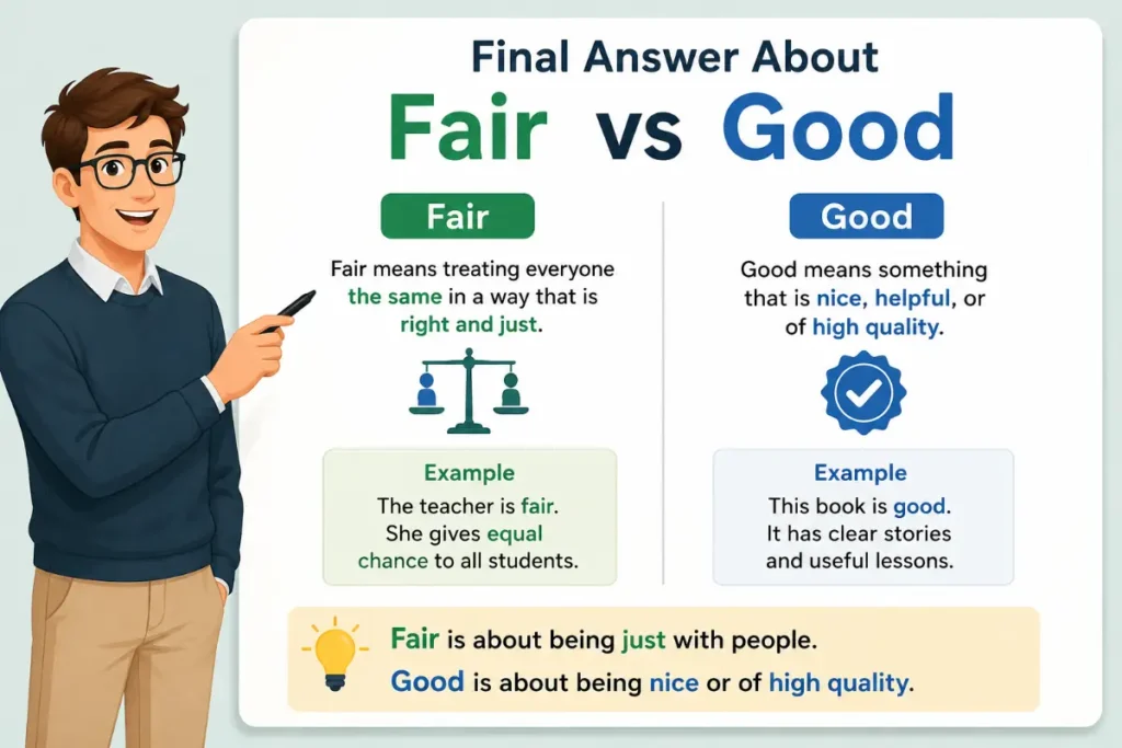 Final Answer About Fair vs Good