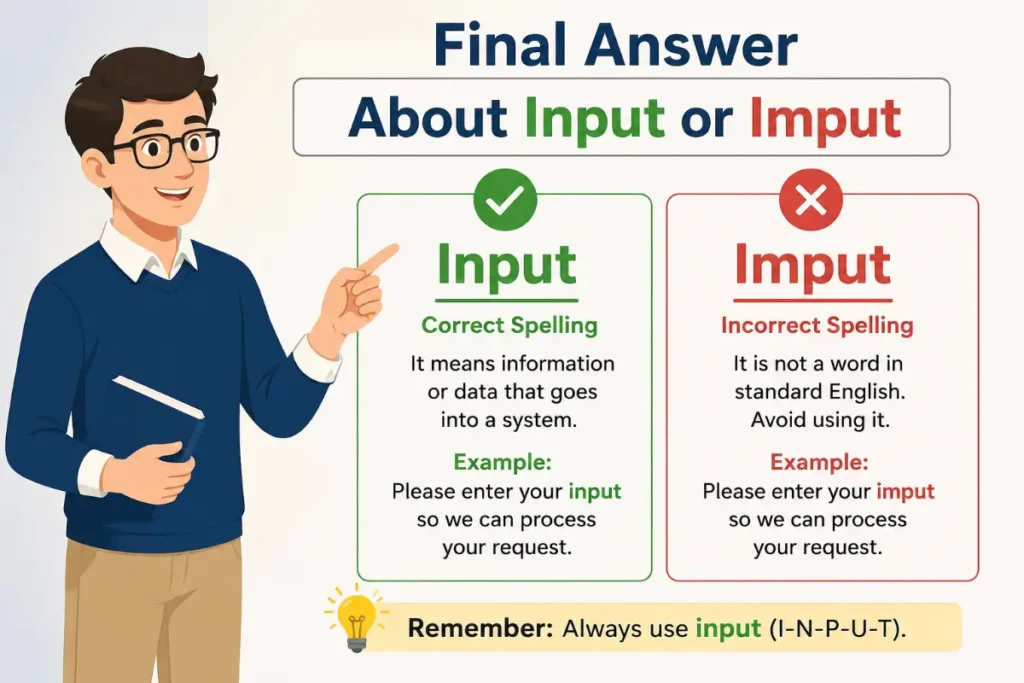 Final Answer About Input or Imput