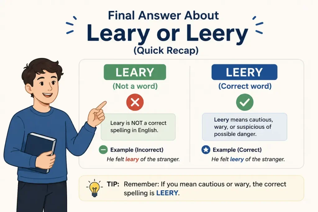 Final Answer About Leary or Leery (Quick Recap)