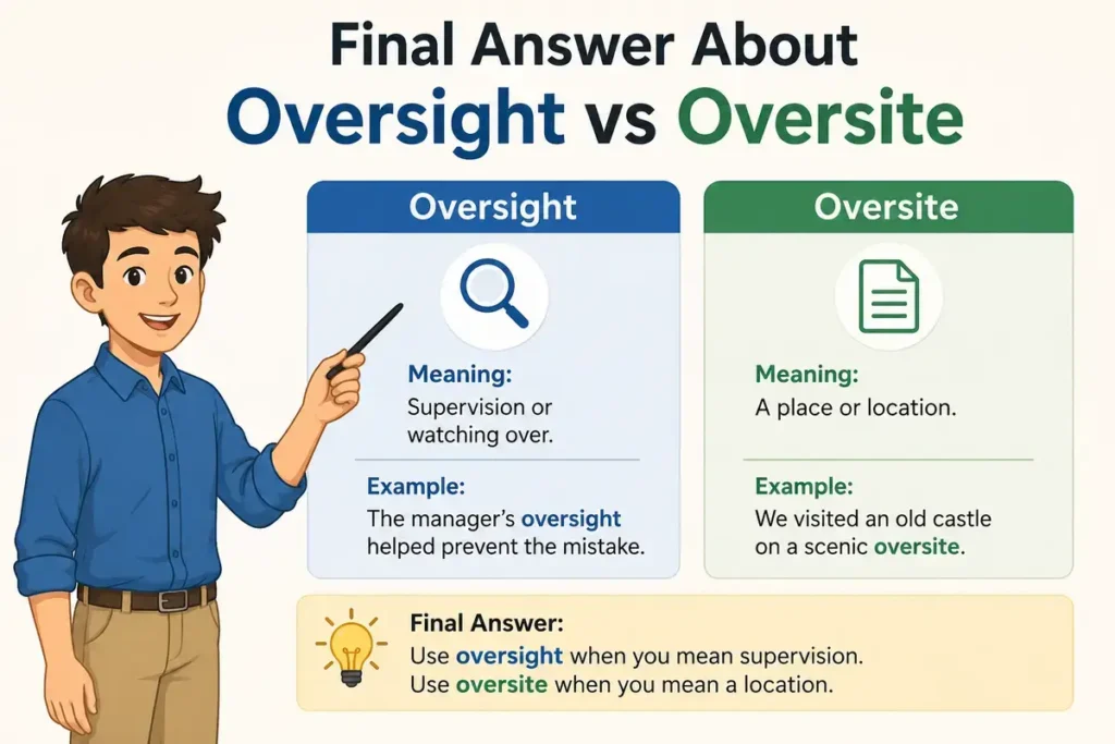 Final Answer About Oversight vs Oversite