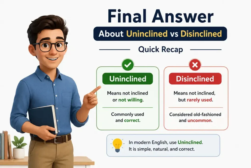 Final Answer About Uninclined vs Disinclined Quick Recap