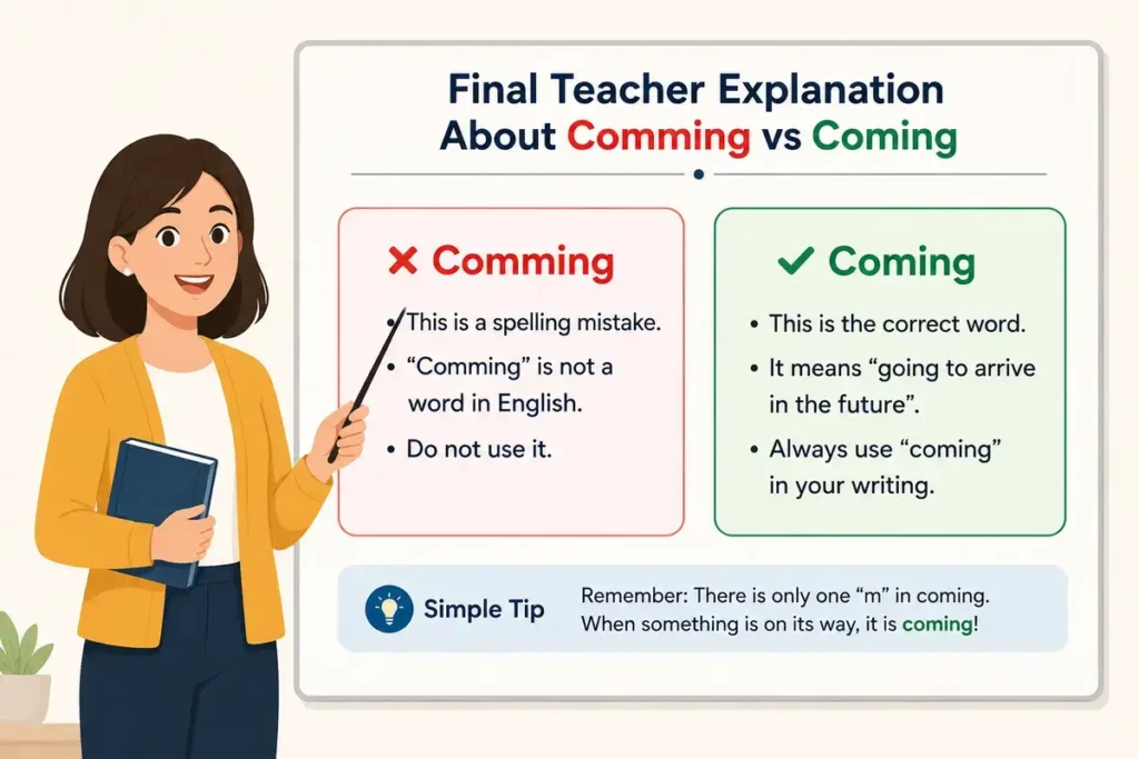Final Teacher Explanation About Comming vs Coming