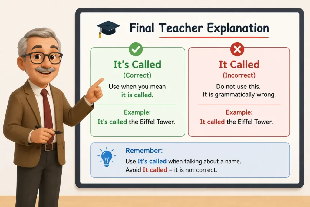 Final Teacher Explanation About Its Called vs It Called