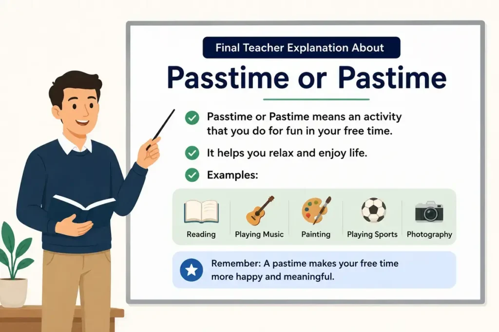 Final Teacher Explanation About Passtime or Pastime