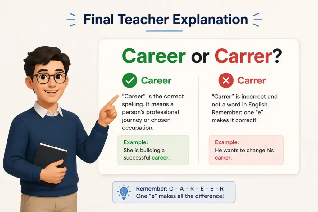 Final Teacher Explanation of Carrer or Career