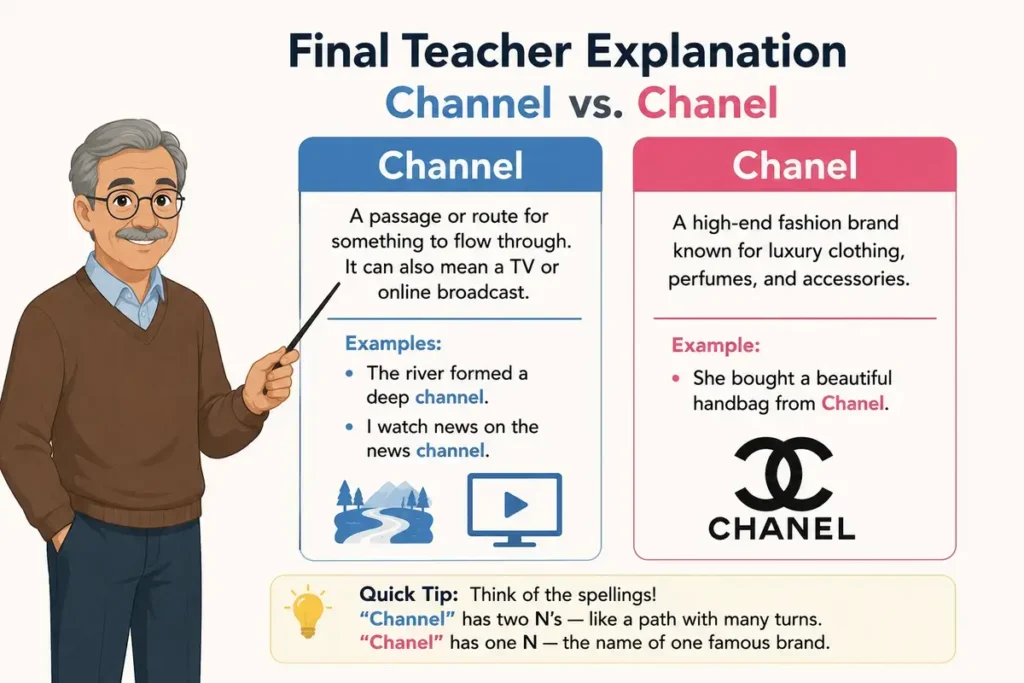 Final Teacher Explanation of Channel vs Chanel