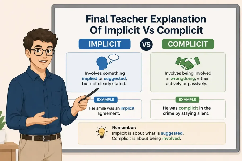 Final Teacher Explanation Of Implicit Vs Complicit