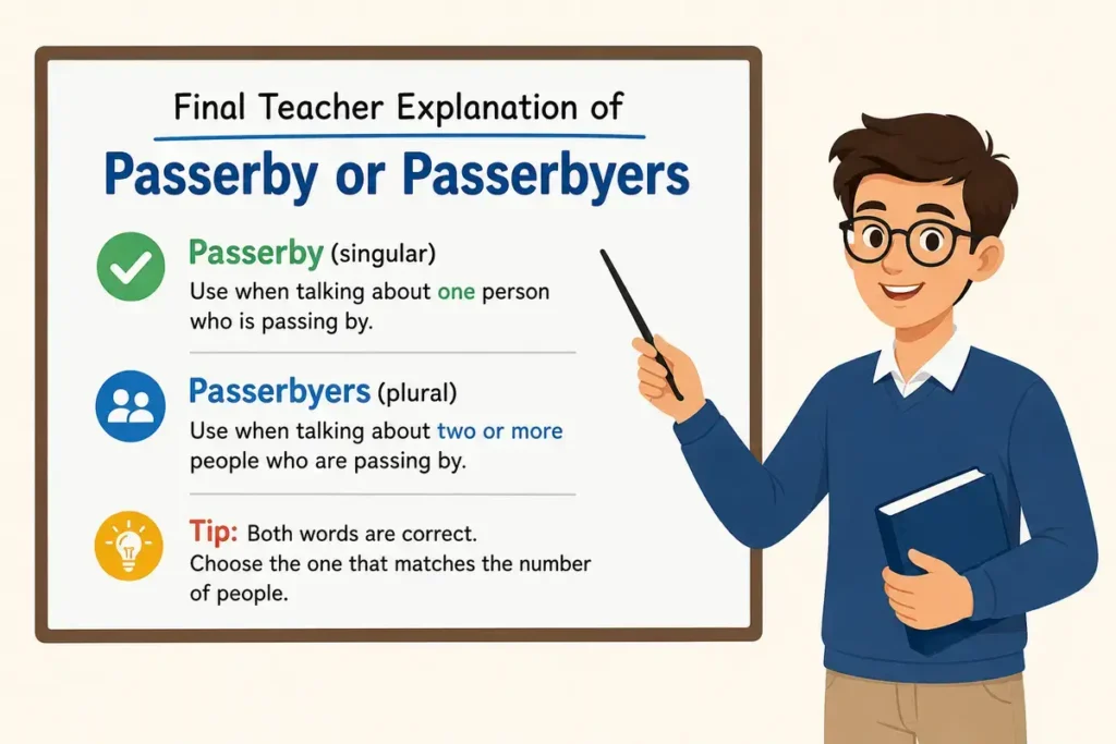 Final Teacher Explanation of Passerby or Passerbyers