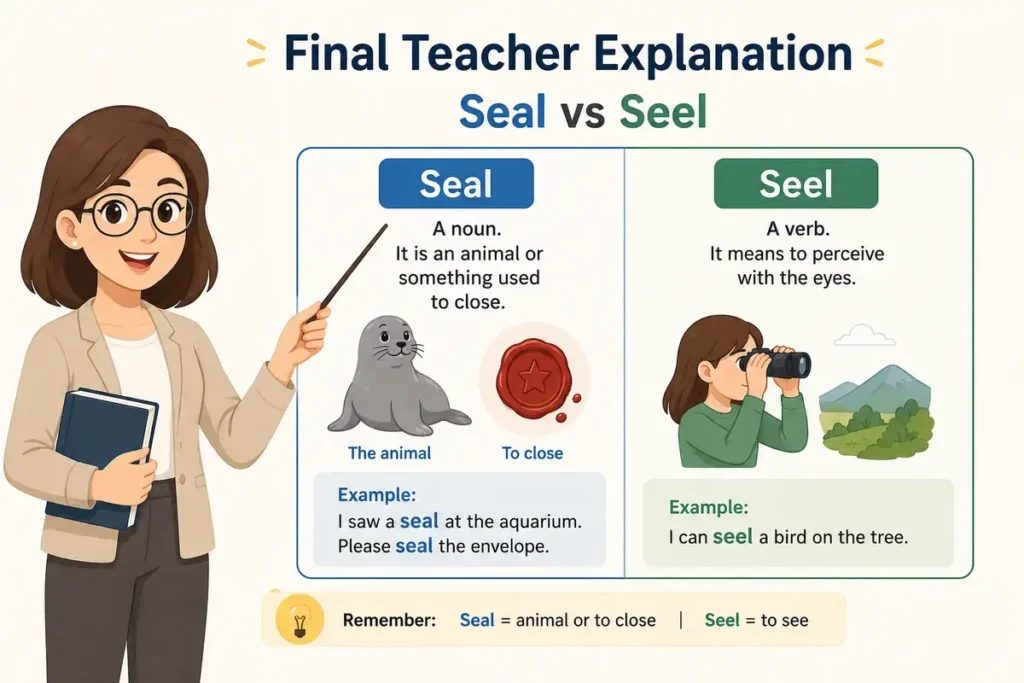 Final Teacher Explanation of Seal vs Seel