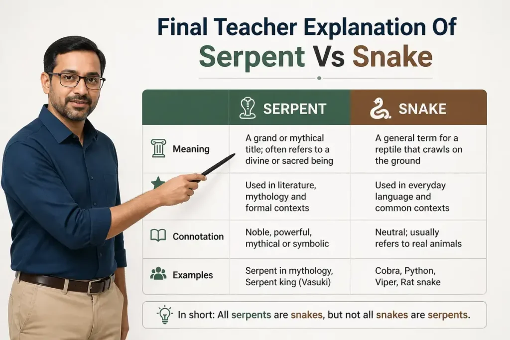 Final Teacher Explanation Of Serpent Vs Snake