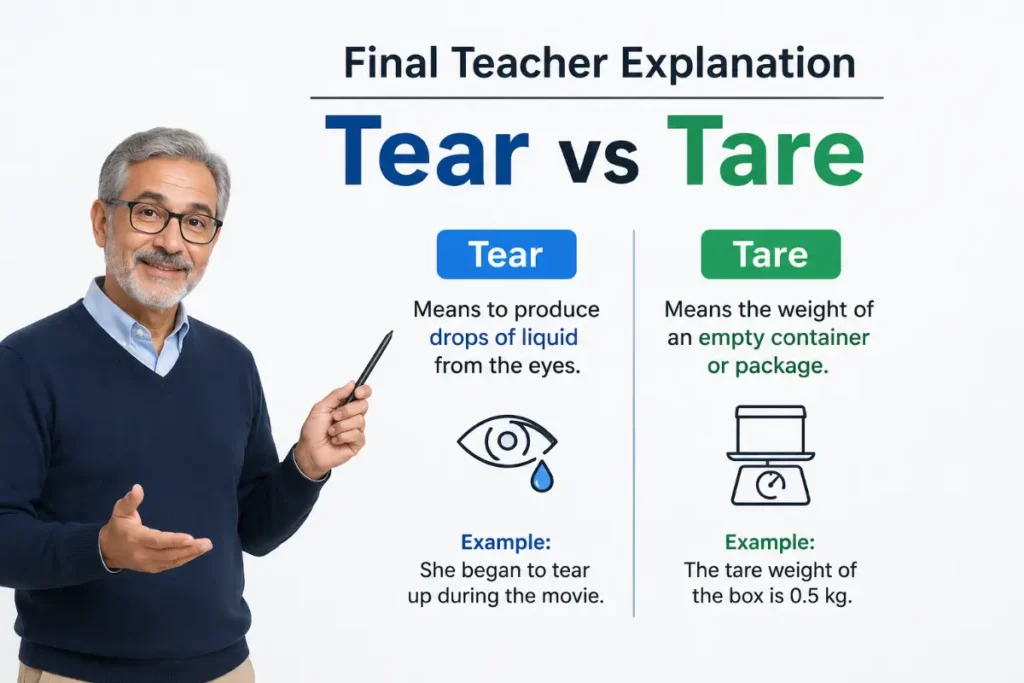Final Teacher Explanation of Tear vs Tare