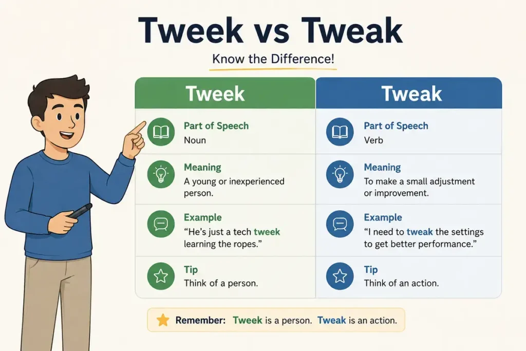 Final Teacher Explanation of Tweek vs Tweak
