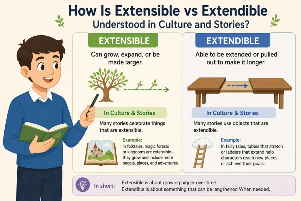 How Is Extensible vs Extendible Understood in Culture and Stories?