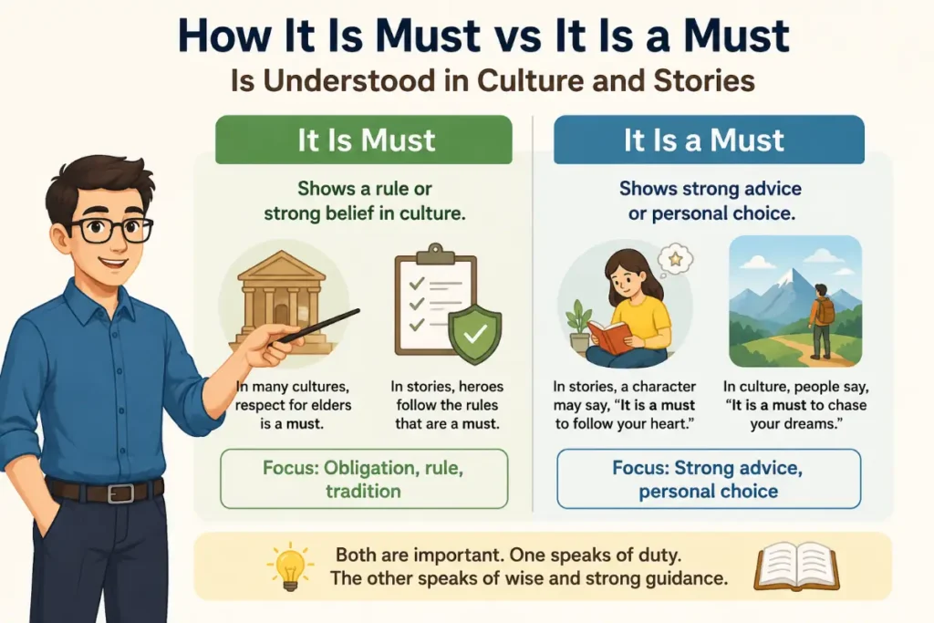 How It Is Must vs It Is a Must Is Understood in Culture and Stories
