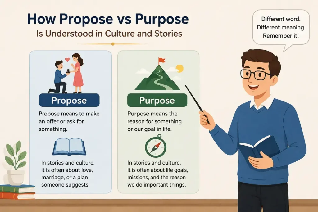 How Propose vs Purpose Is Understood in Culture and Stories