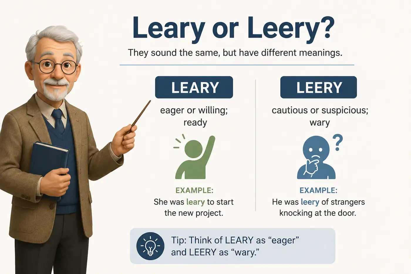 leary or leery
