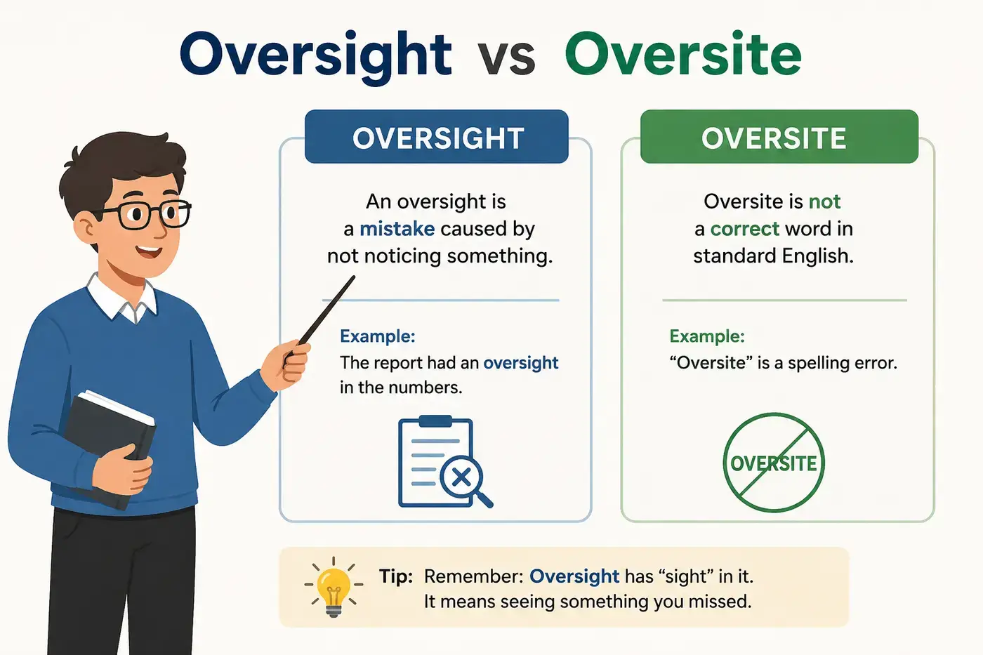 Oversight vs Oversite