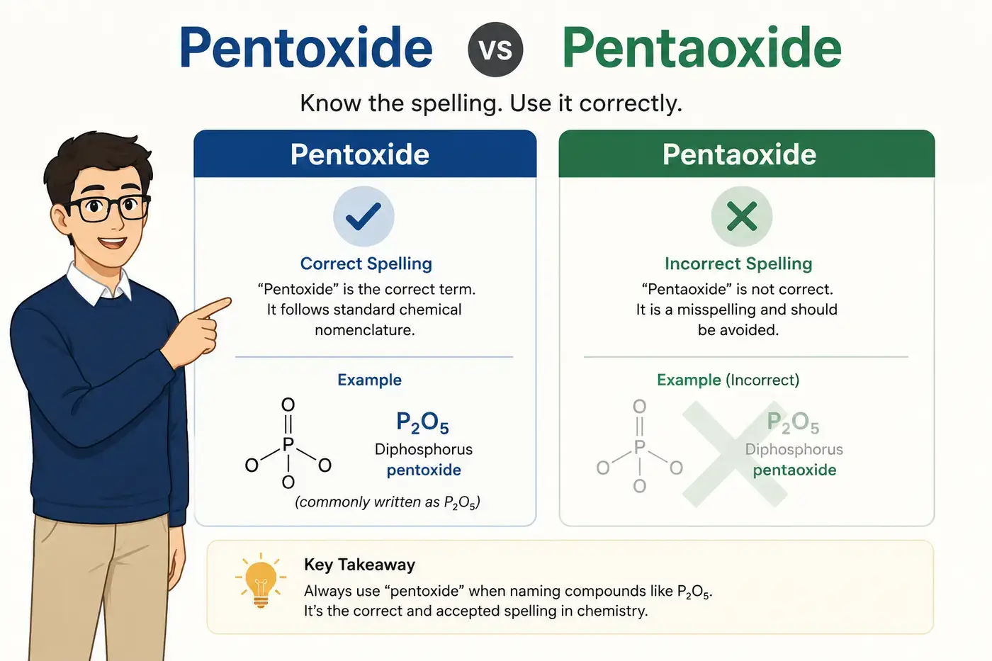 Pentoxide vs Pentaoxide
