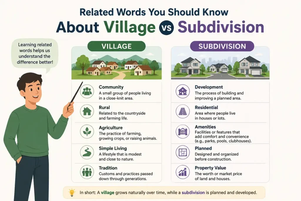 Related Words You Should Know About Village vs Subdivision