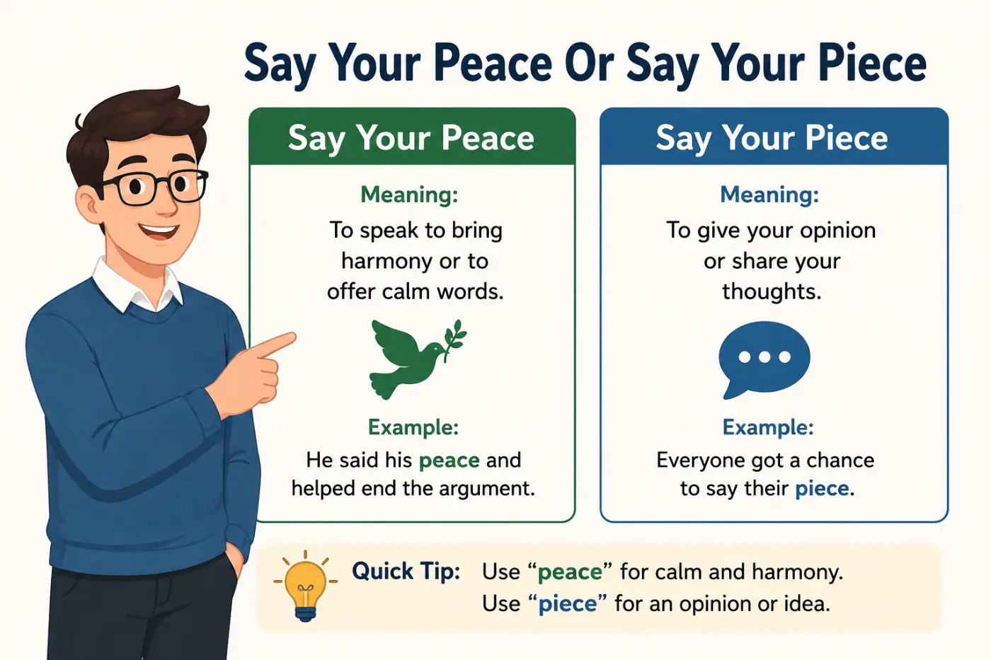 Say Your Peace Or Say Your Piece