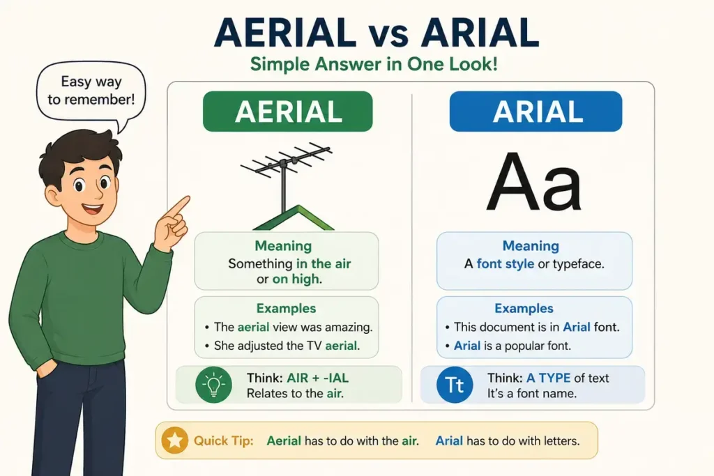 Simple Answer in One Look about Aerial vs Arial