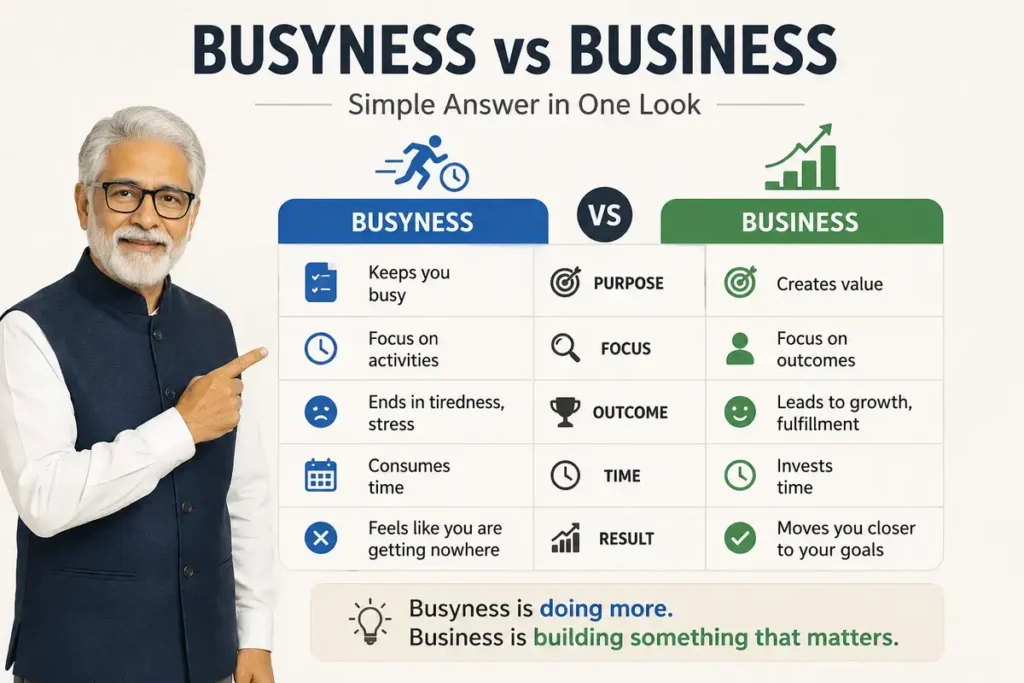 Simple Answer in One Look About Busyness vs Business