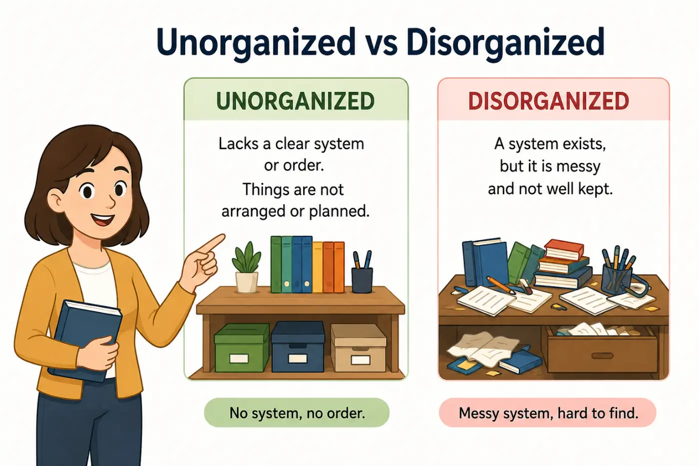 Unorganized vs Disorganized Explained Simply in 2026