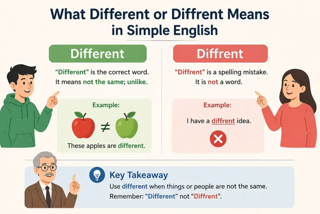 What Different or Diffrent Means in Simple English