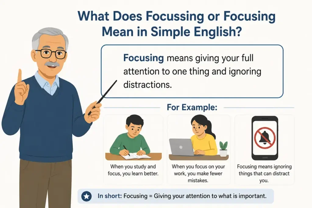 What Does Focussing or Focusing Mean in Simple English?