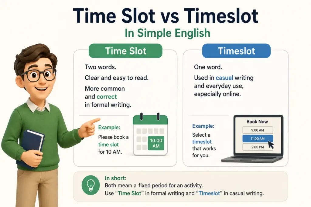 What Does Time Slot vs Timeslot Mean in Simple English?