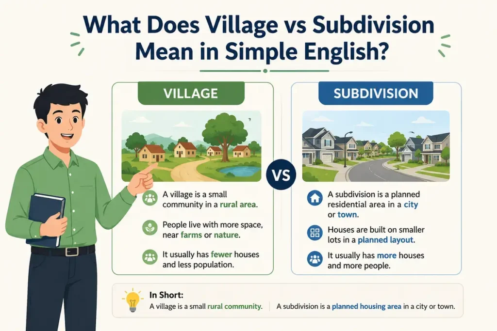 Related Words You Should Know About Village vs Subdivision