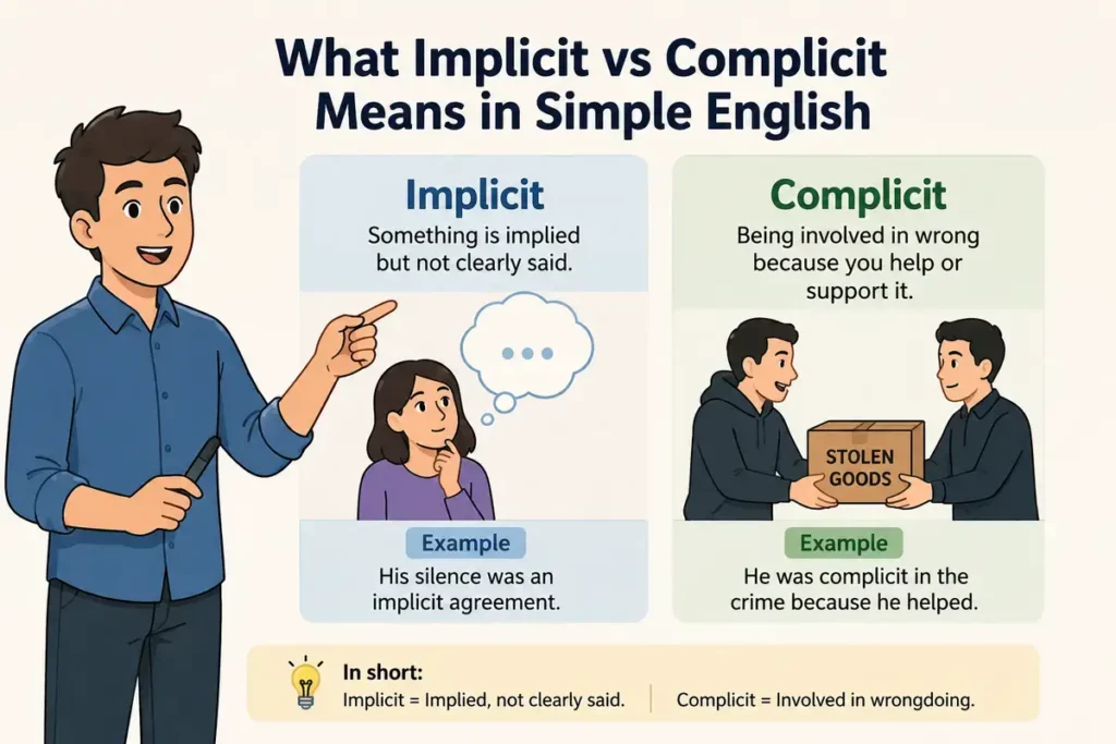 What Implicit vs Complicit Means in Simple English