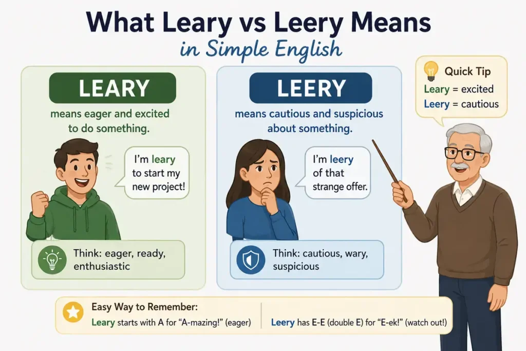 What Leary vs Leery Means in Simple English