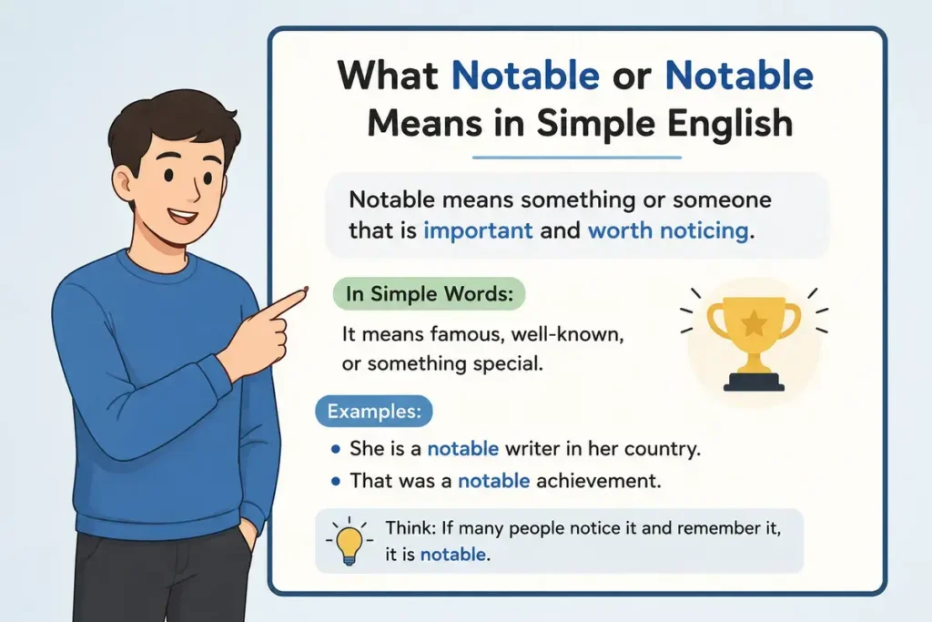 What Noteable or Notable Means in Simple English