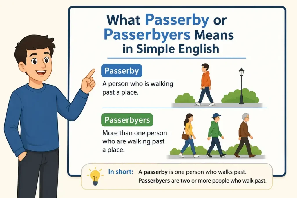 What Passerby or Passerbyers Means in Simple English