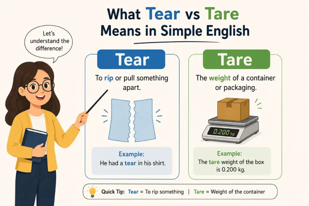 What Tear vs Tare Means in Simple English