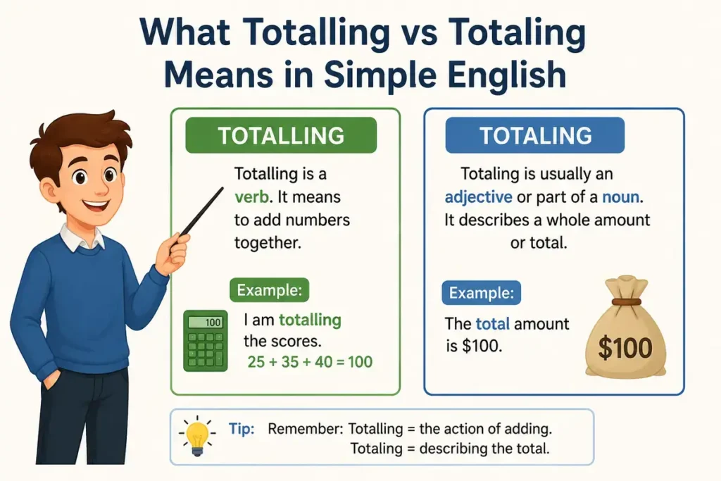 What Totalling vs Totaling Means in Simple English