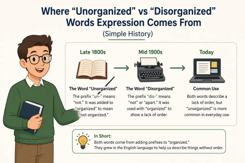 Where Unorganized vs Disorganized Words Expression Comes From (Simple History)