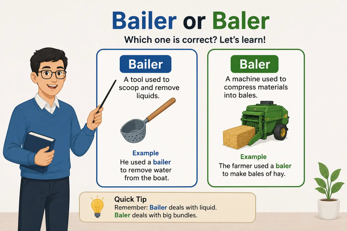 Bailer or Baler: Difference Explained Simply 2026 Guide